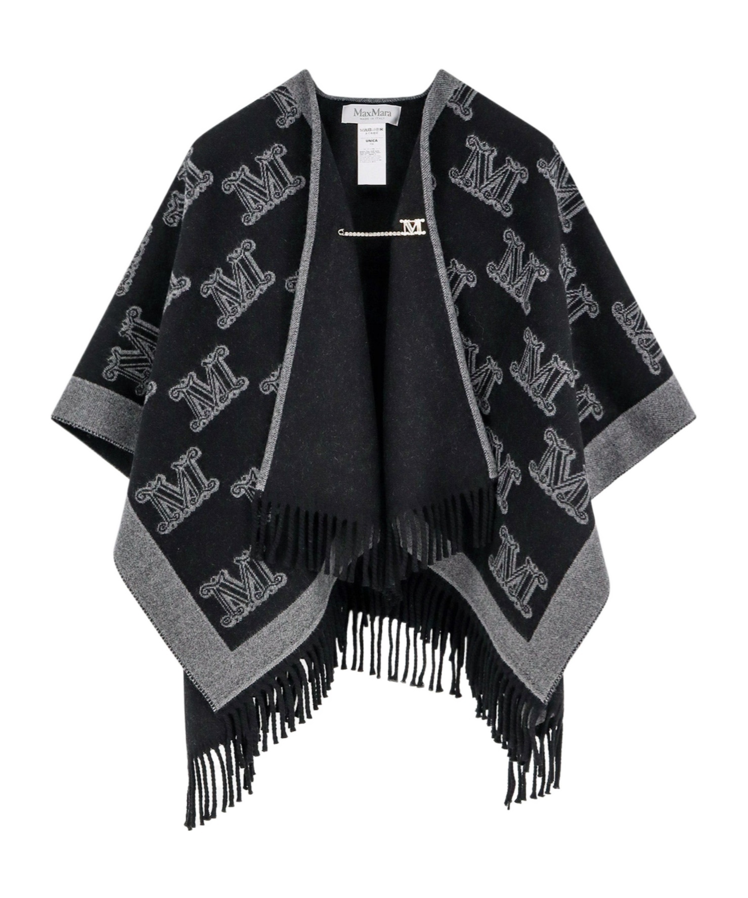 Max Mara Logo Cloak In Black