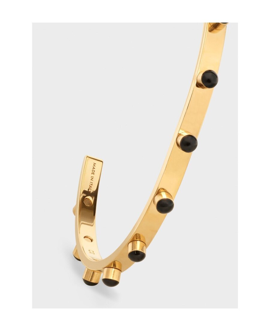 Celine Thin Opening Enamel Nail Bracelet In Yellow