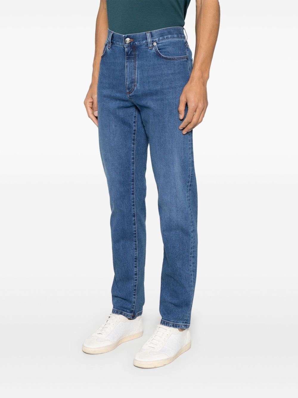 Zegna Jeans With Belt Loops In Blue