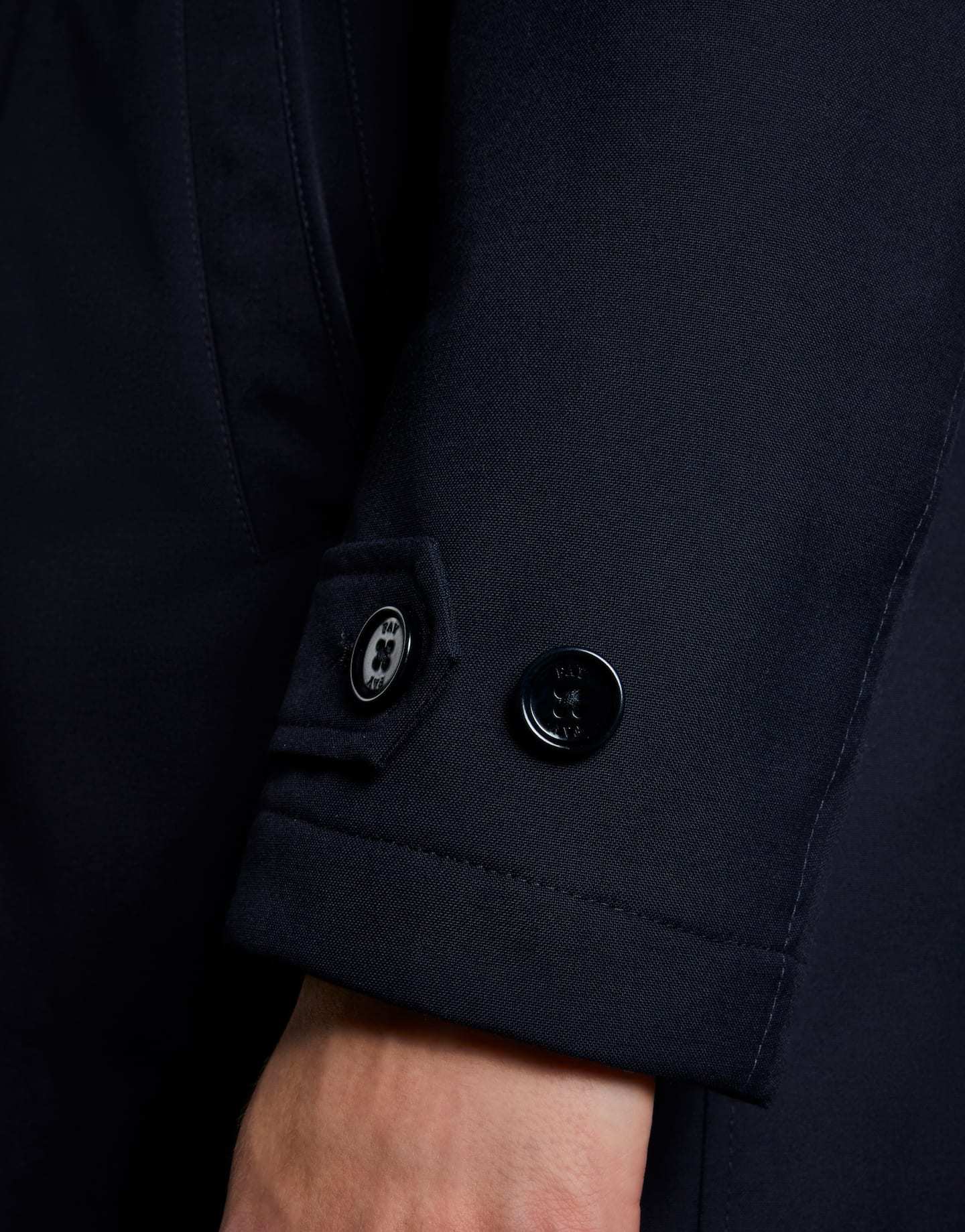 Fay Straight Wool-cashmere Blend Coat With Side Pockets In Black