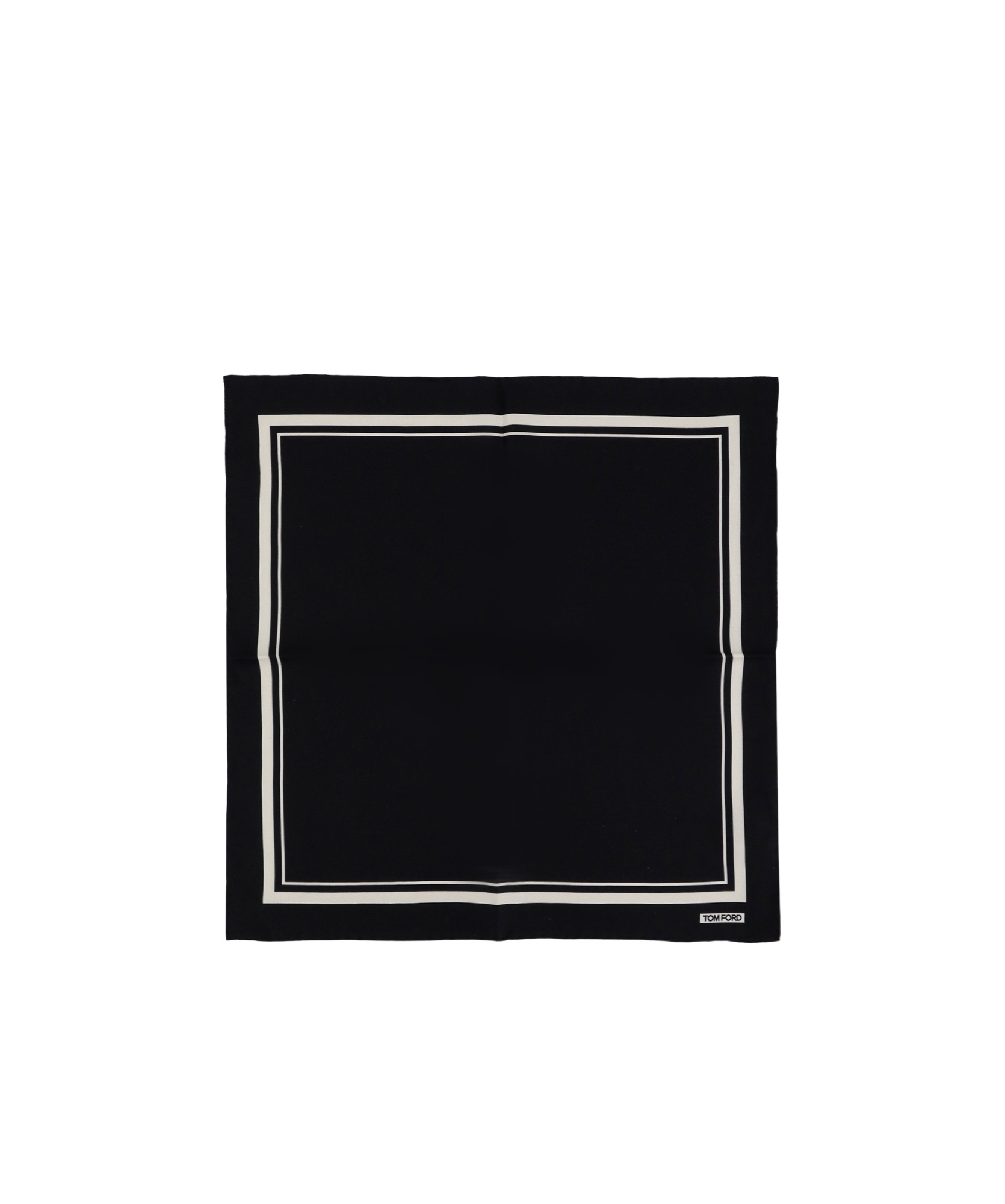Tom Ford Logo-print Striped Silk Scarf In Black