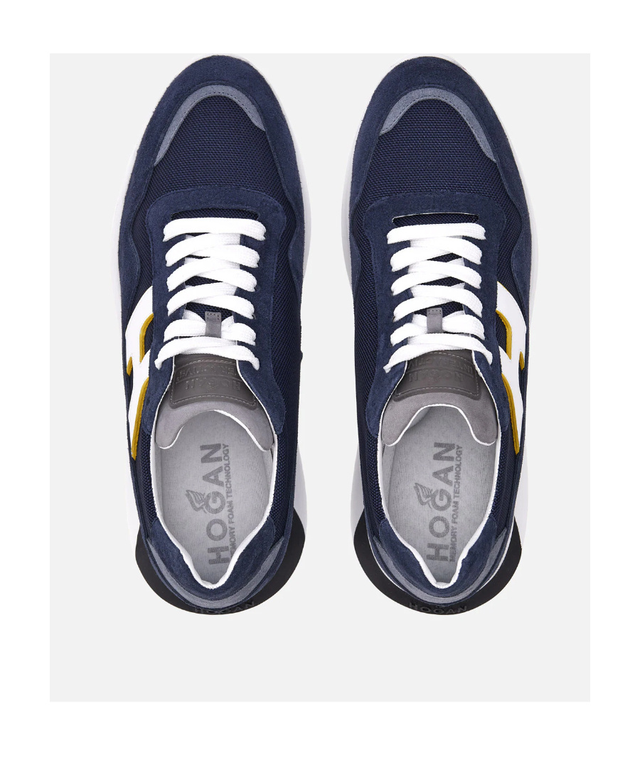 Hogan Logo-patch Lace-up Sneakers In Black