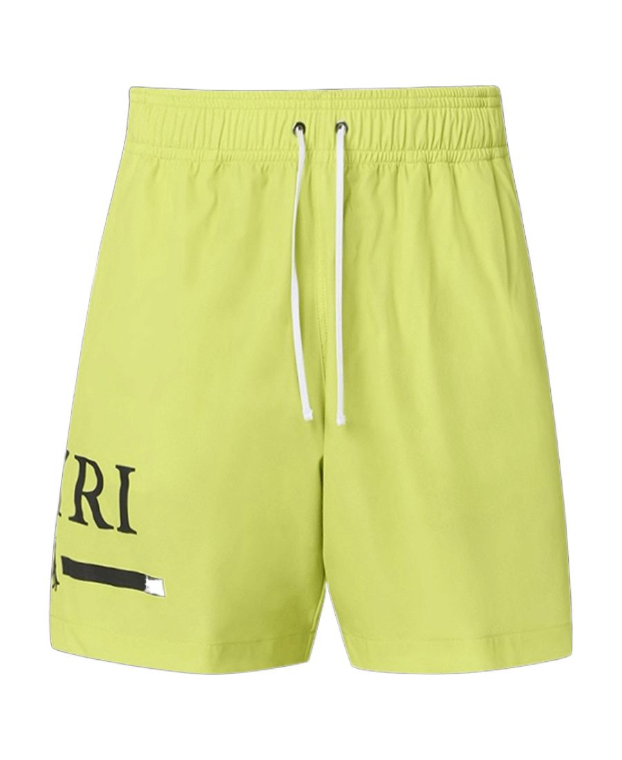 Amiri Logo-print Drawstring Swim Shorts In Yellow