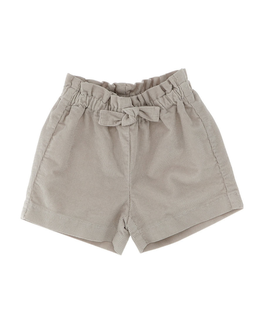 Il Gufo Drawstring Ribbed Shorts In Gray