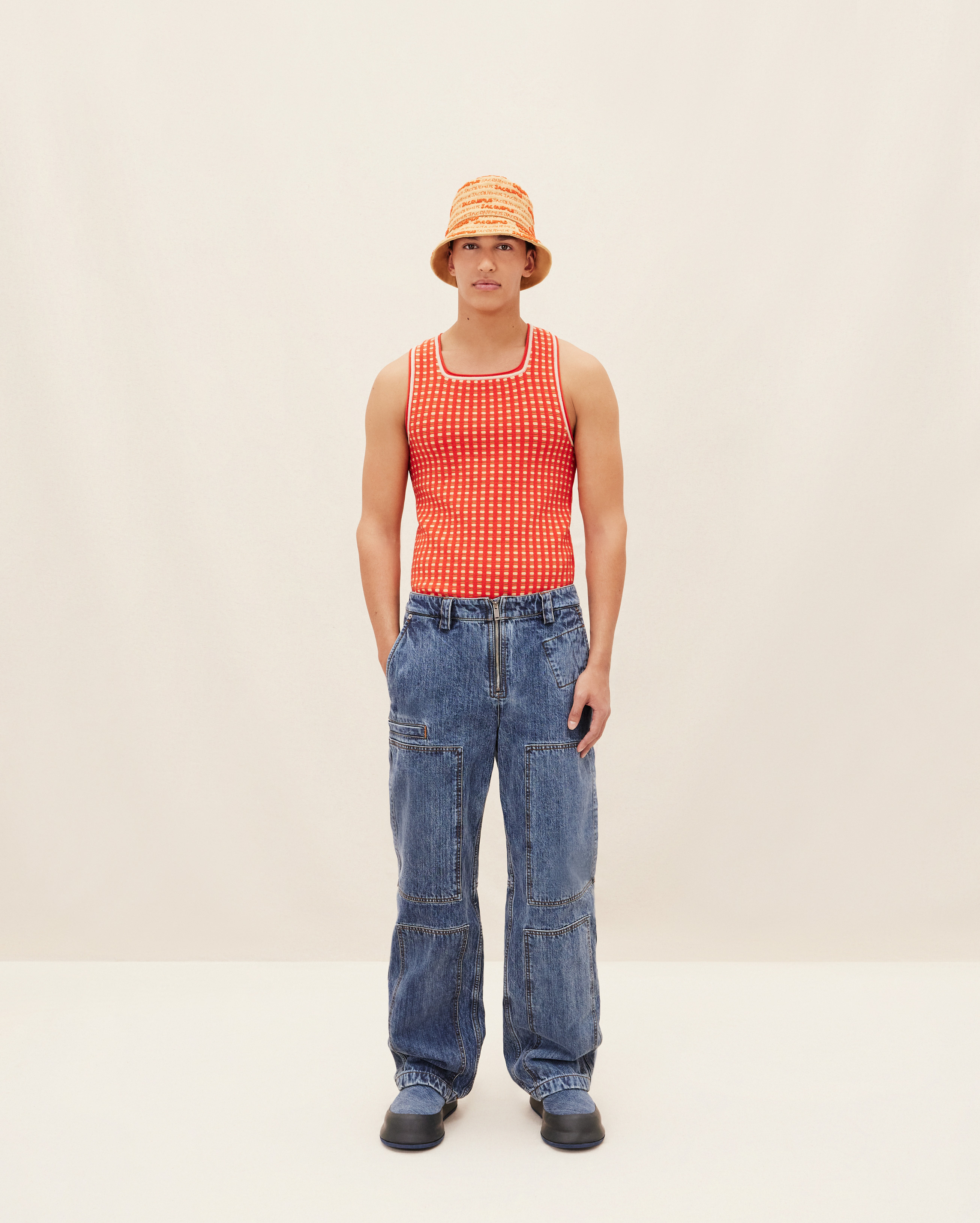 Jacquemus Le De Nimes Cargo Jeans In Blue