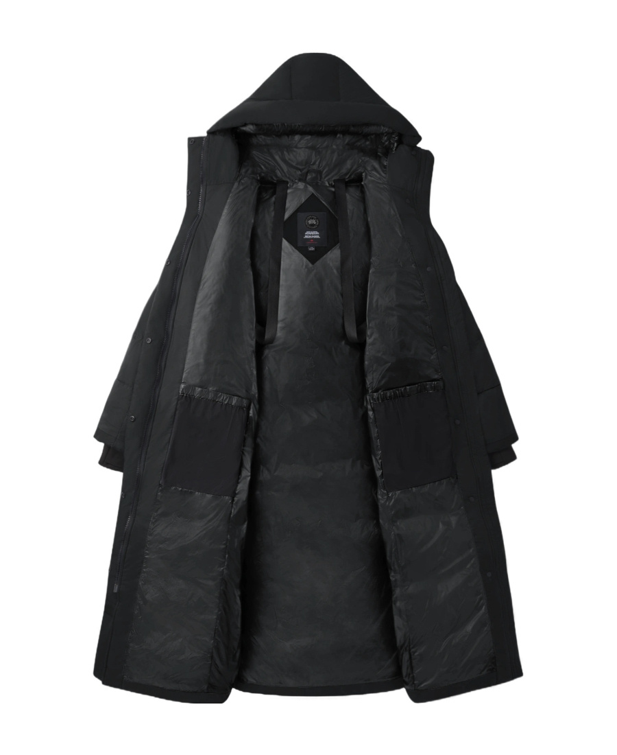 Shop Canada Goose Alliston Padded Parka Coat In Black