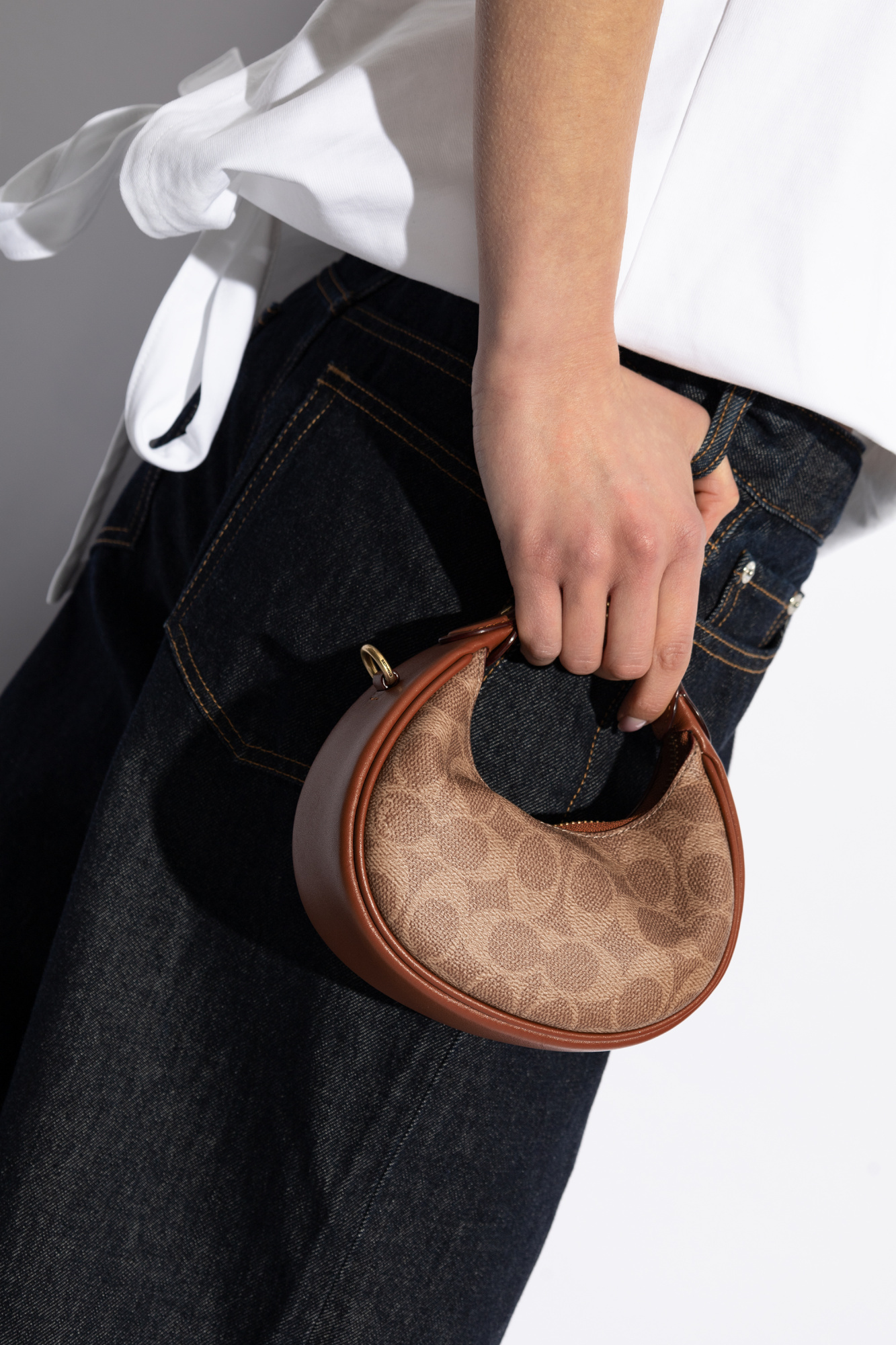 Coach Zippered Shoulder Bag In Brown