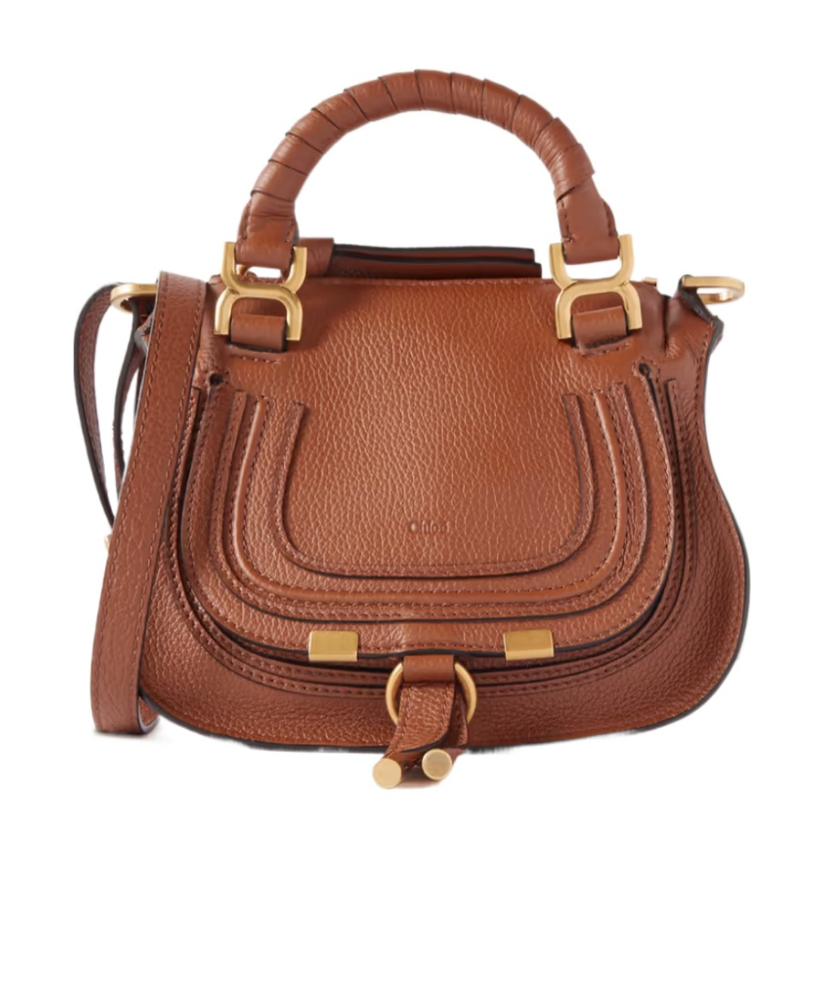 Chloé Marcie Leather Tote Bag In Brown