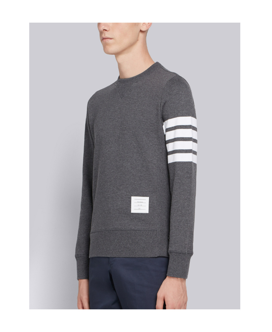 Shop Thom Browne Engineered 4-bar Jersey Sweatshirt In Black