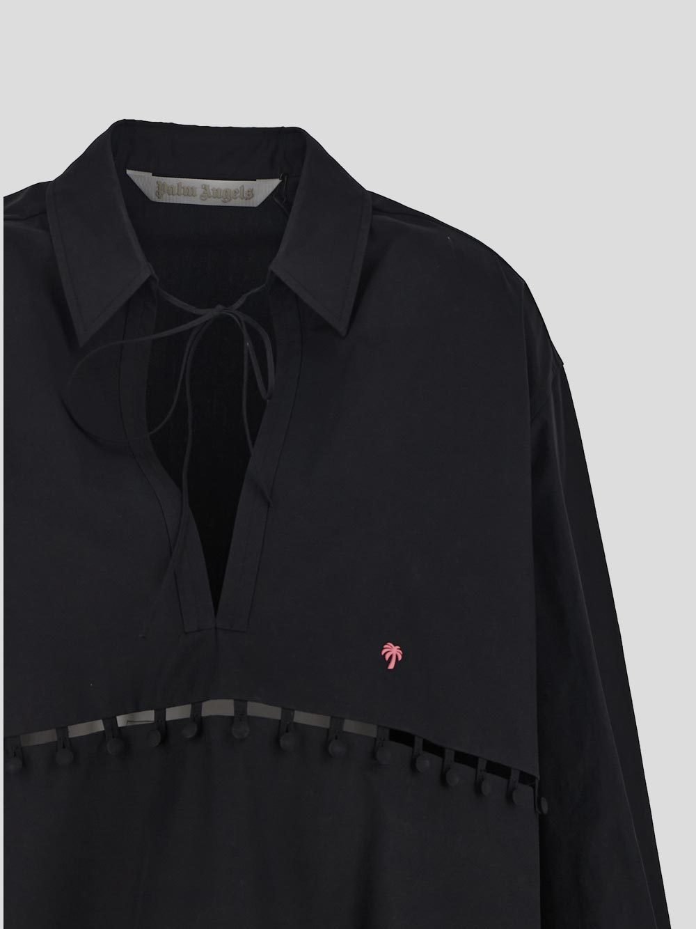 Palm Angels Buttons Detail Shirt Dress In Black