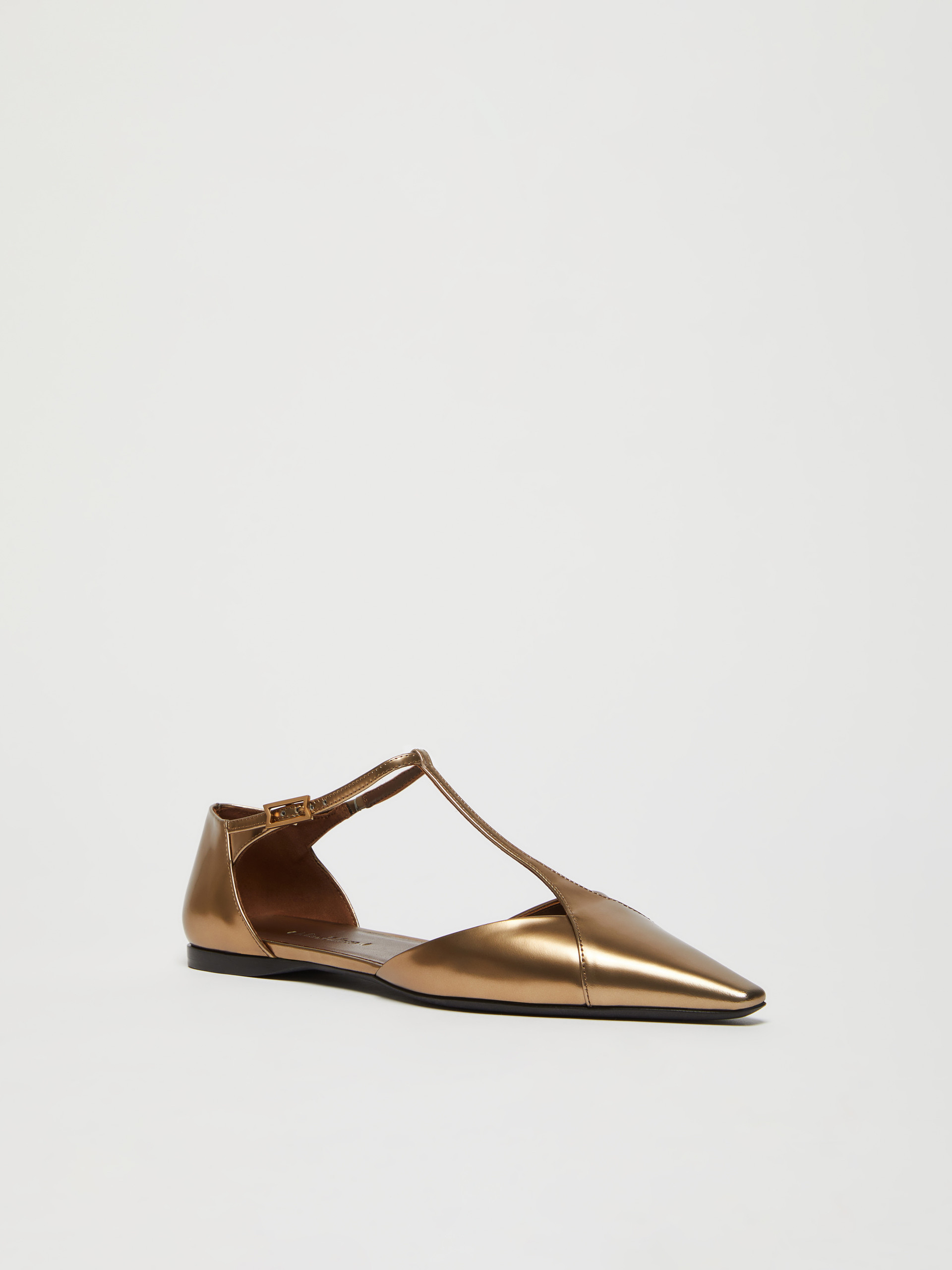 Max Mara Metallic Pointed-toe Ballet Flats In Black