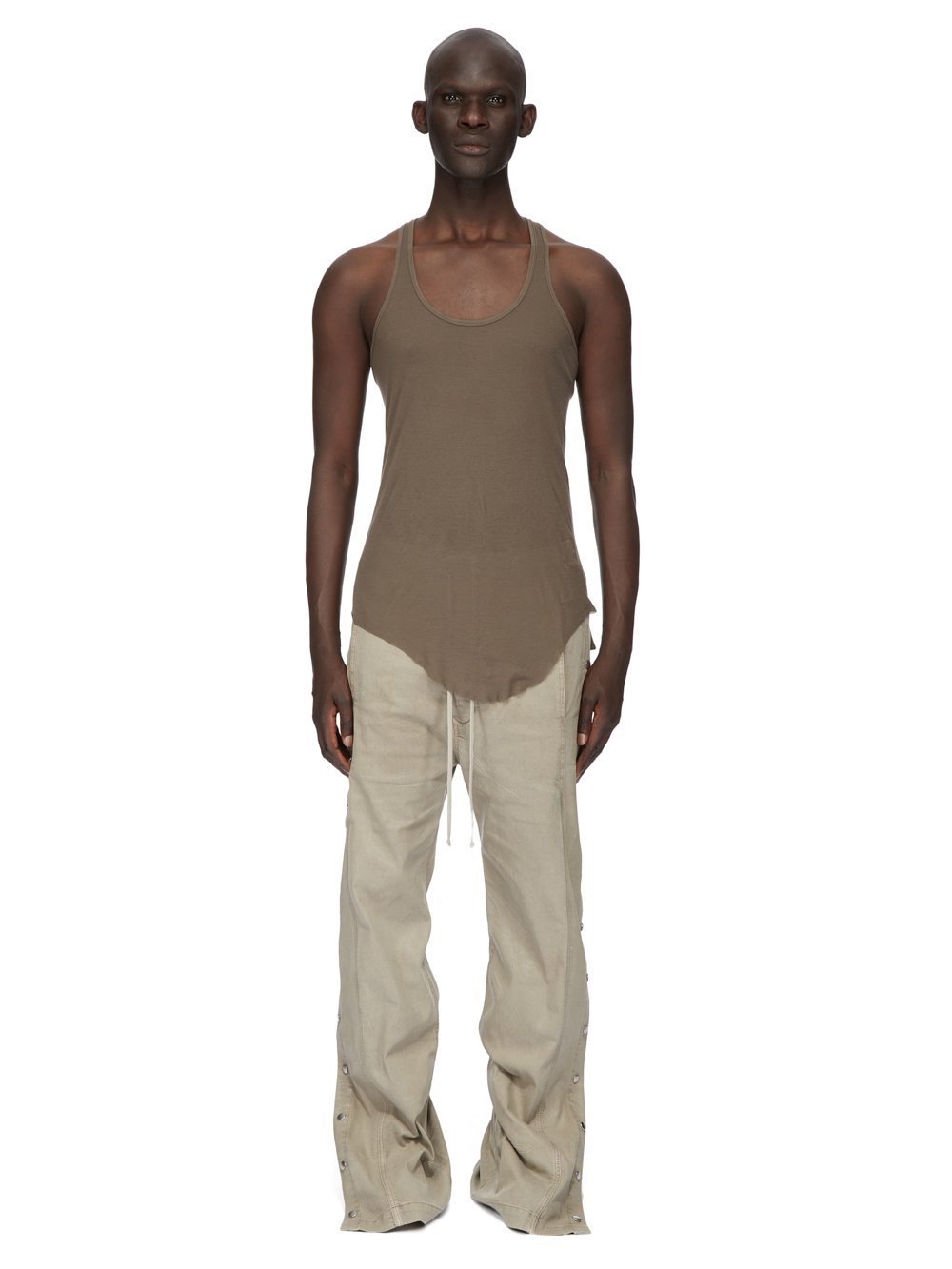 Rick Owens Drkshdw Drawstring Straight Trousers In Gray