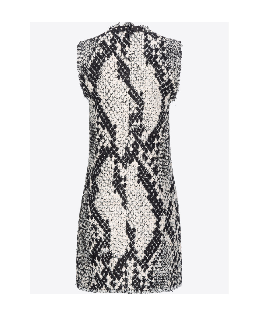 Pinko Snake-effect Jacquard Shift Dress In Gray