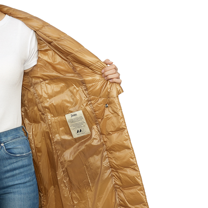 Herno Long-sleeved Down Jacket In Brown