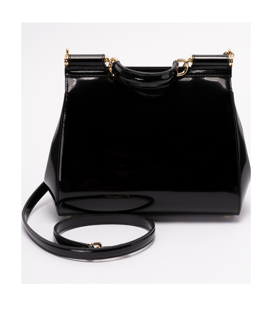 Dolce & Gabbana Medium Sicily Leather Tote Bag In Black