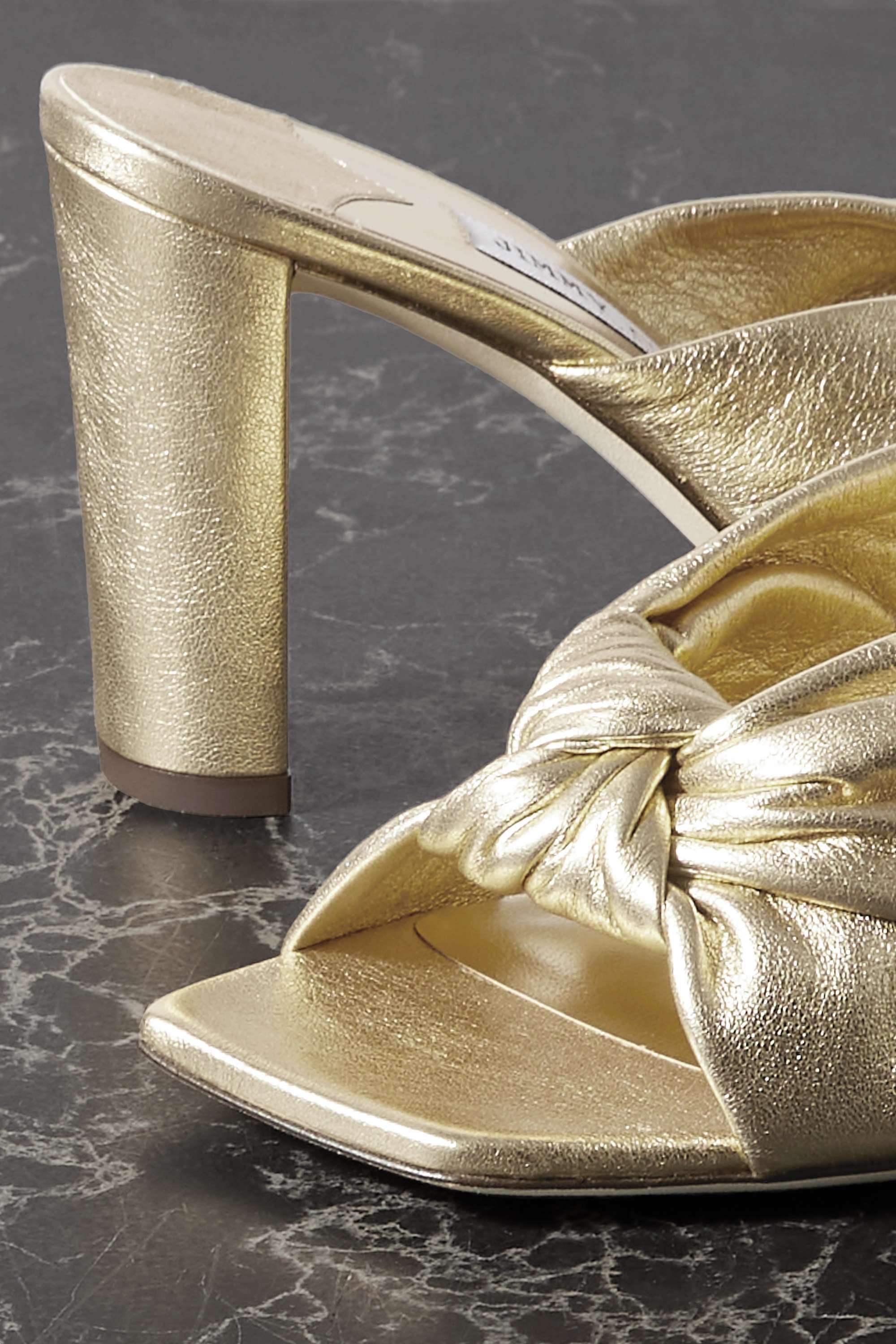 Jimmy Choo 85mm Avenue Knotted Sandals In Nude