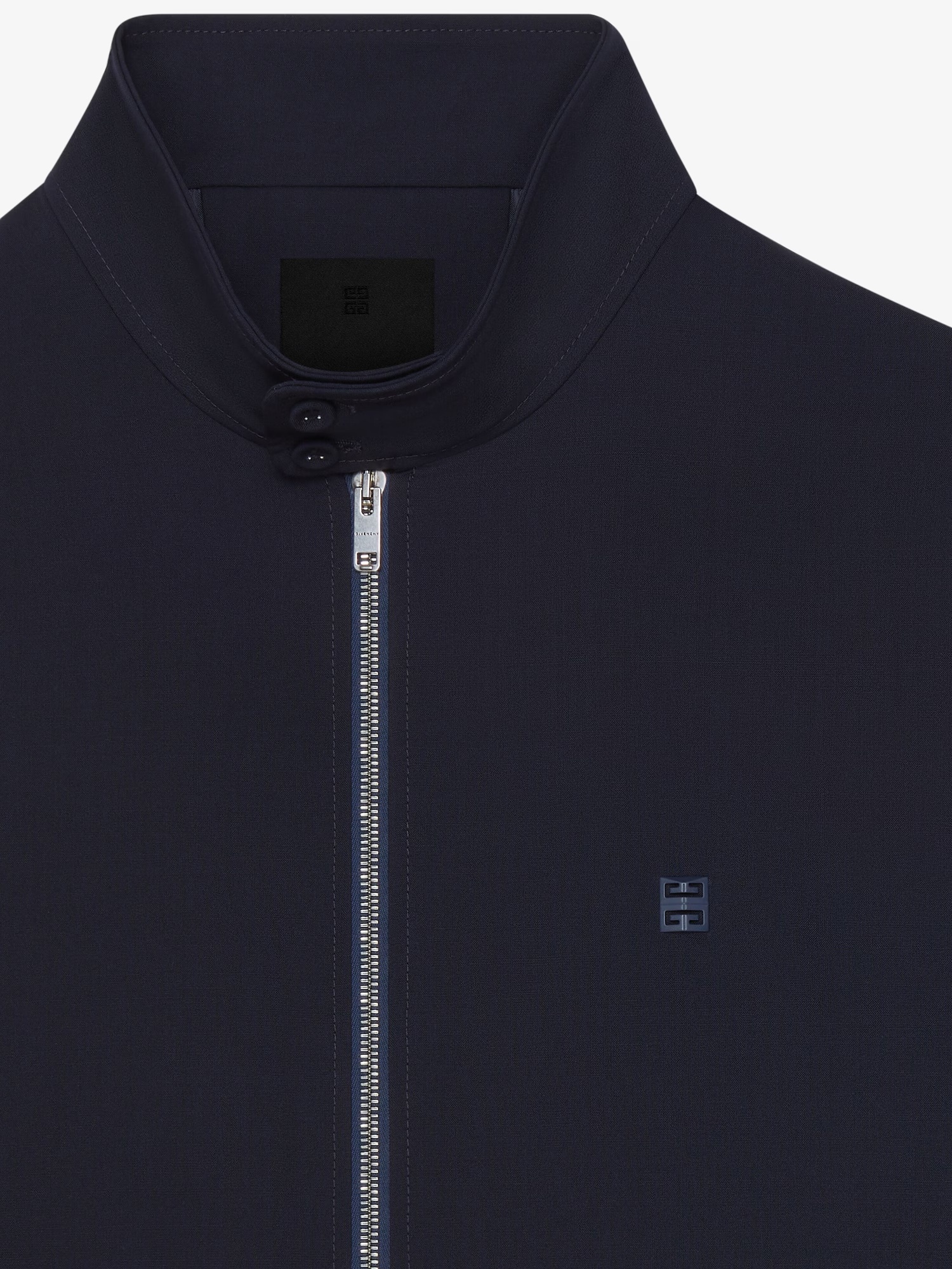 Givenchy Harrington Jacket In Wool Poplin With 4g Detail In Blue