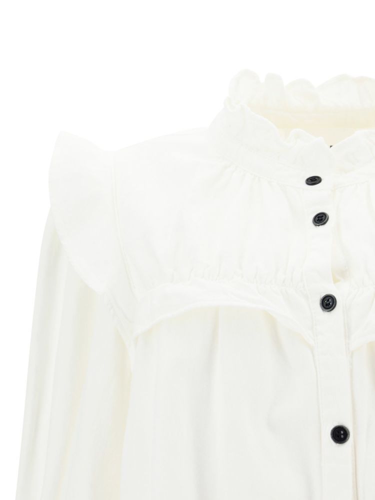 ISABEL MARANT ÉTOILE FRILLED-COLLAR LONG-SLEEVE BLOUSE