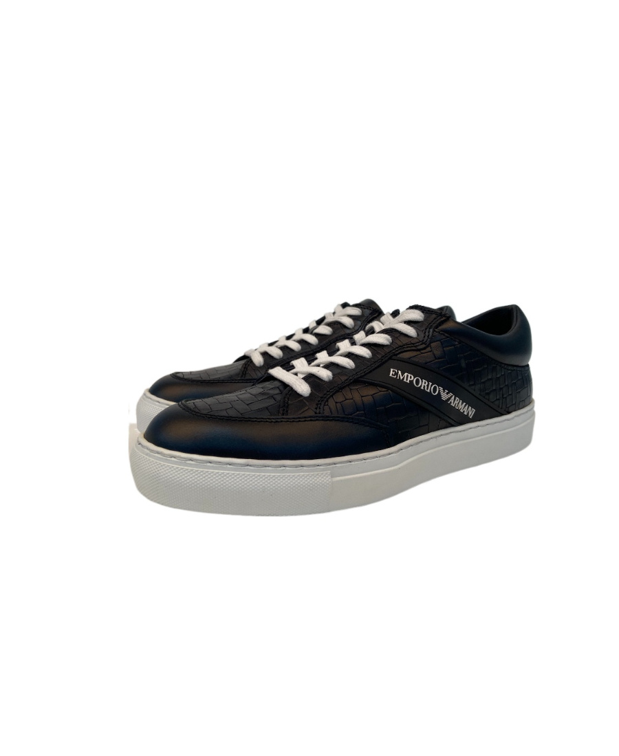 Emporio Armani Tie Casual Sports Shoes In Black