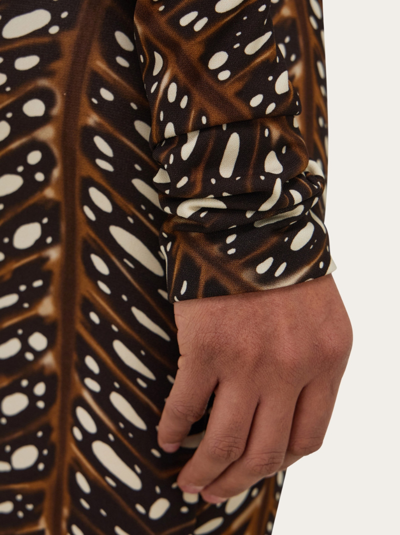 Ferragamo Longline Stretch Dress In Brown