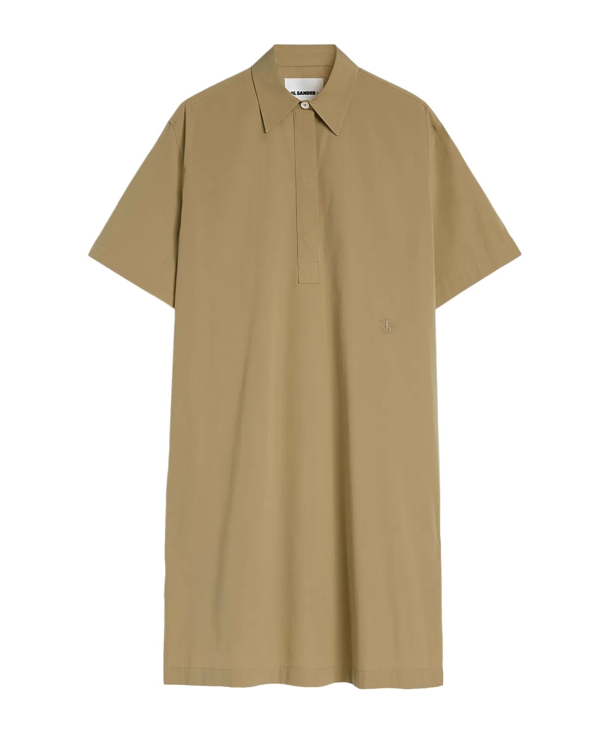 Jil Sander Cotton Shirt Dress In Almond Beige
