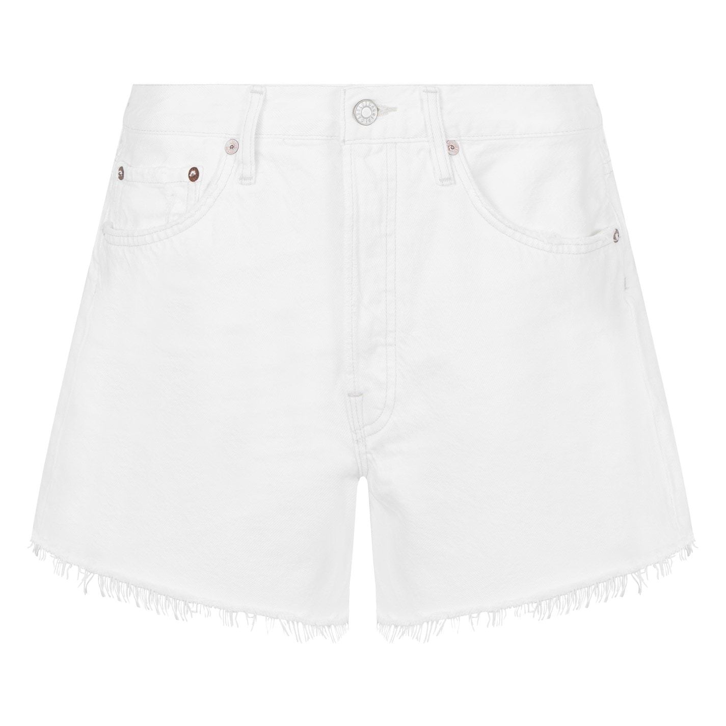 Agolde Denim Shorts With Multiple Pockets In White