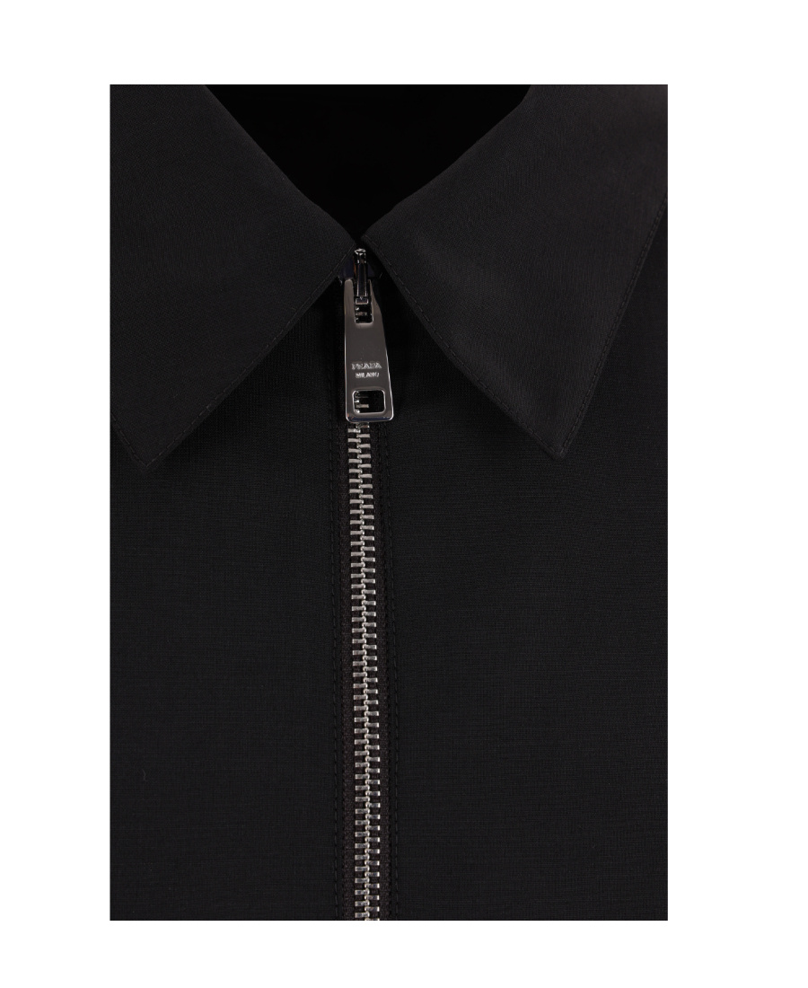 Prada Cotton Blouson Jacket In Black