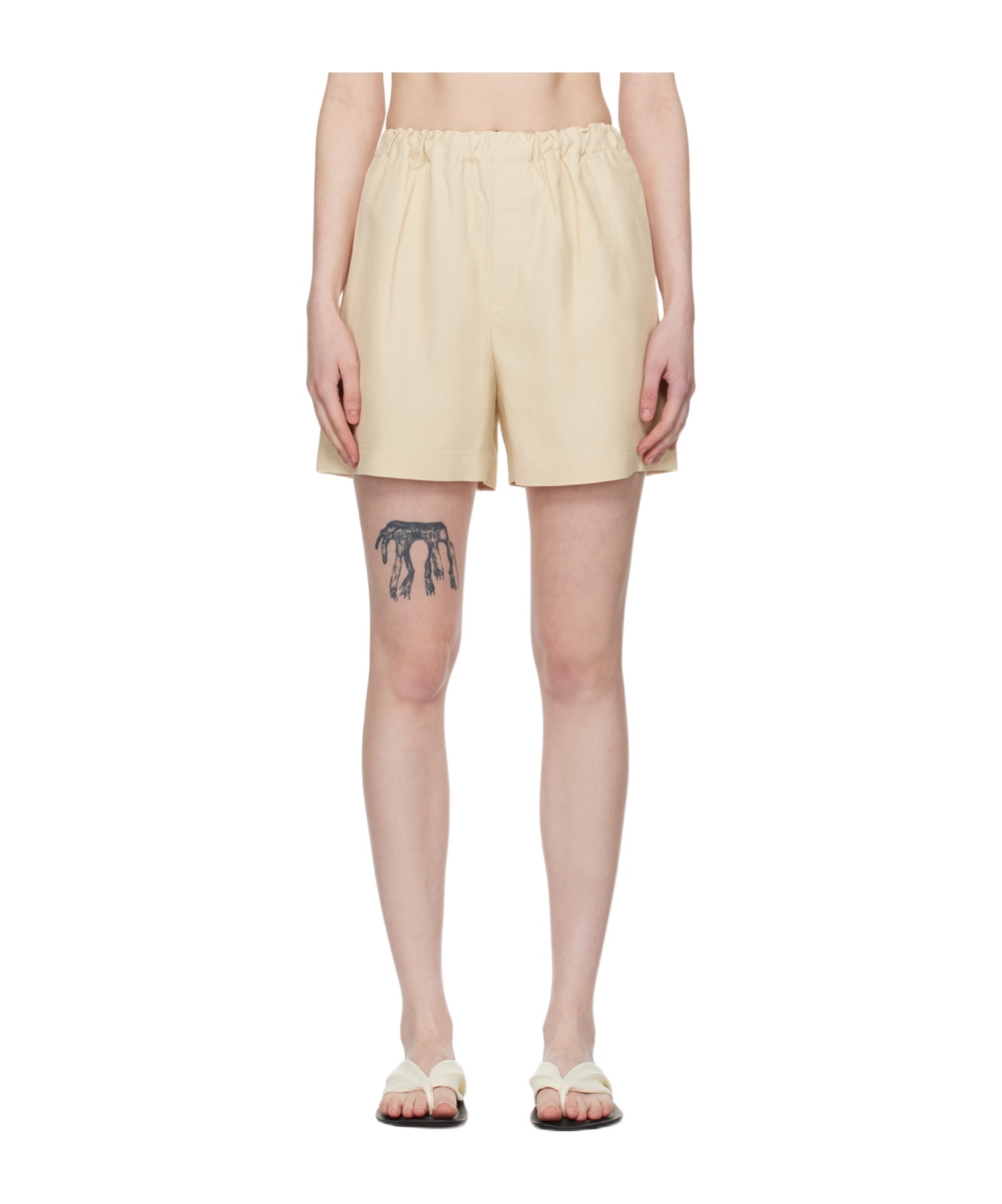 LOULOU STUDIO ELASTIC WAIST SHORTS 