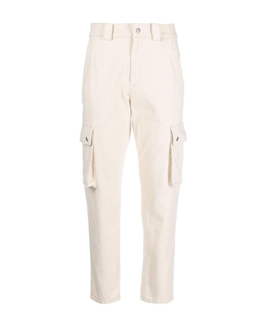 Isabel Marant Evalia Tapered Cotton Cargo Pants In White