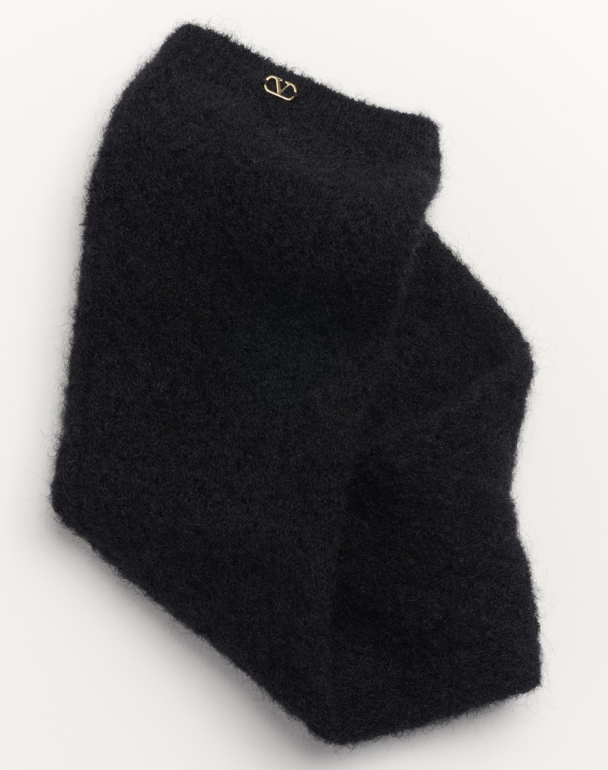 Valentino Stretch Mohair Blend Knee-high Socks In Black