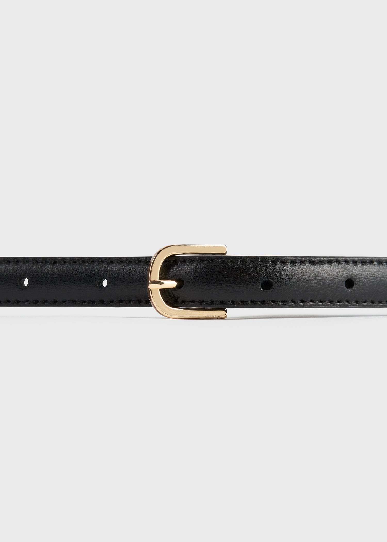 Totême Toteme Leather Thin Belt In Black