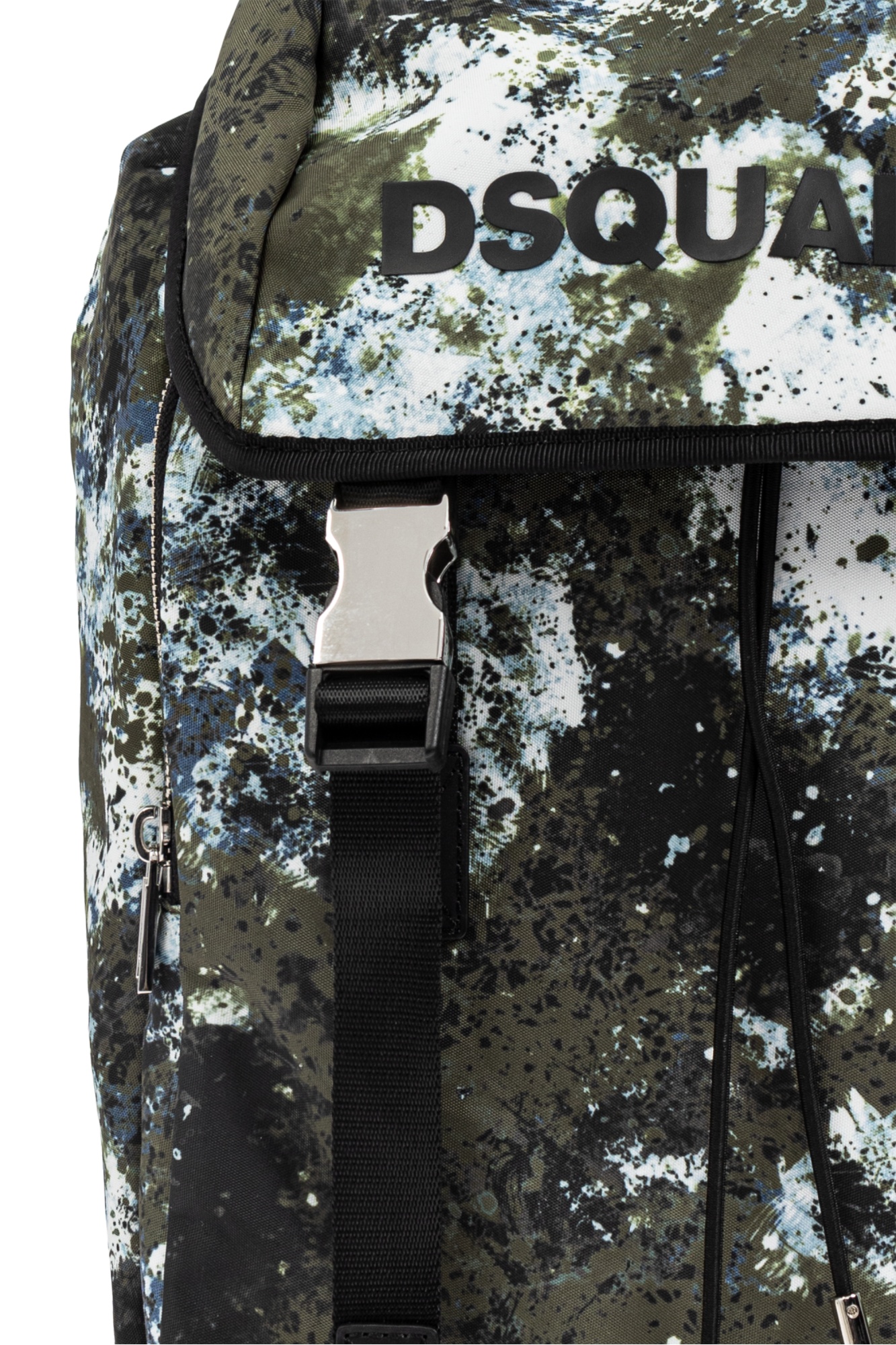Dsquared2 Printed Backpack In Black