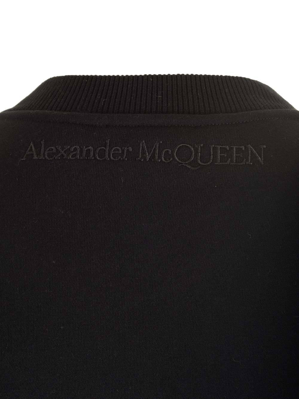 Alexander Mcqueen Knot-embellished Cotton Sweatshirt In Black