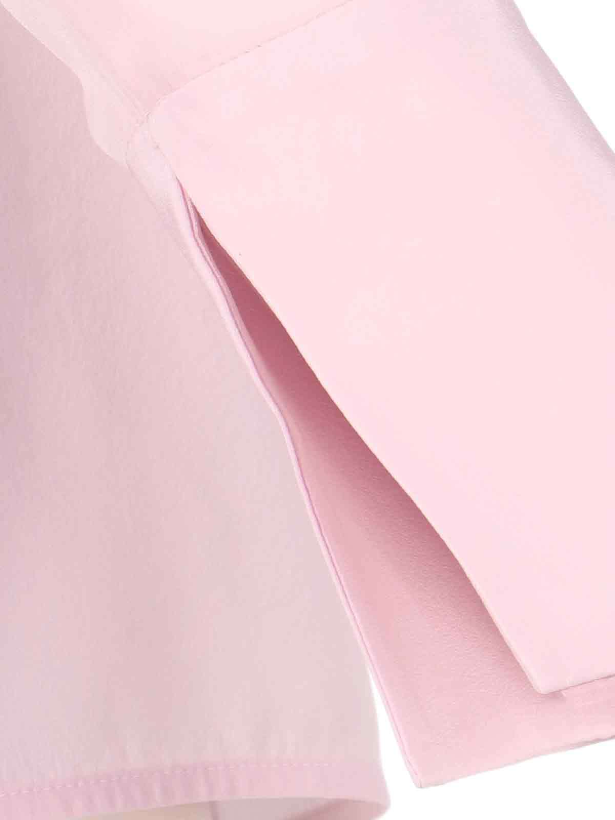 Shop Victoria Beckham Ruffle Detailed Long-sleeved Blouse In Pink