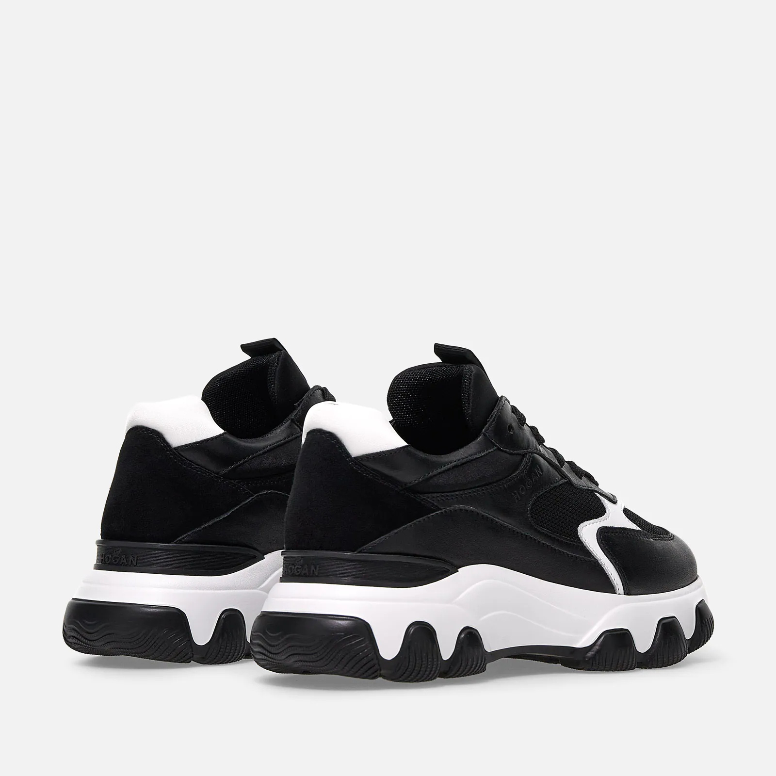 Hogan Black Fabric Hyperactive Sneakers In Black