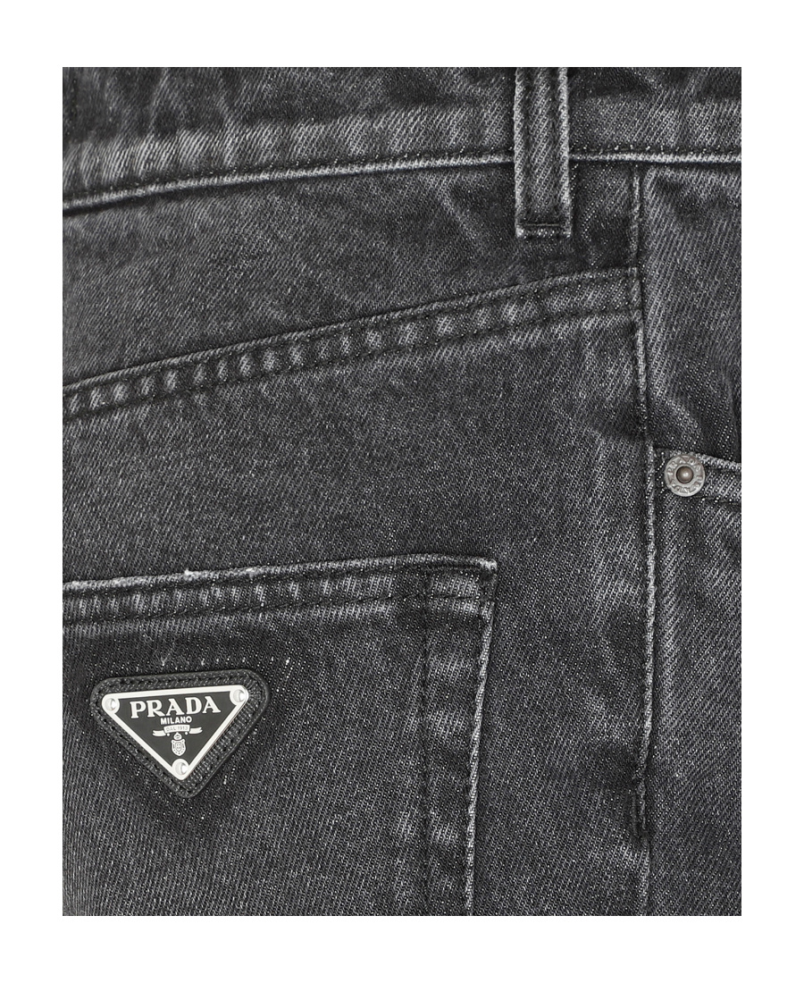 Prada Low-rise Flared Leg Jeans In Black