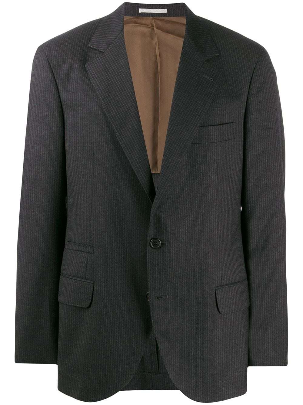 Brunello Cucinelli Striped Pattern Blazer In Black