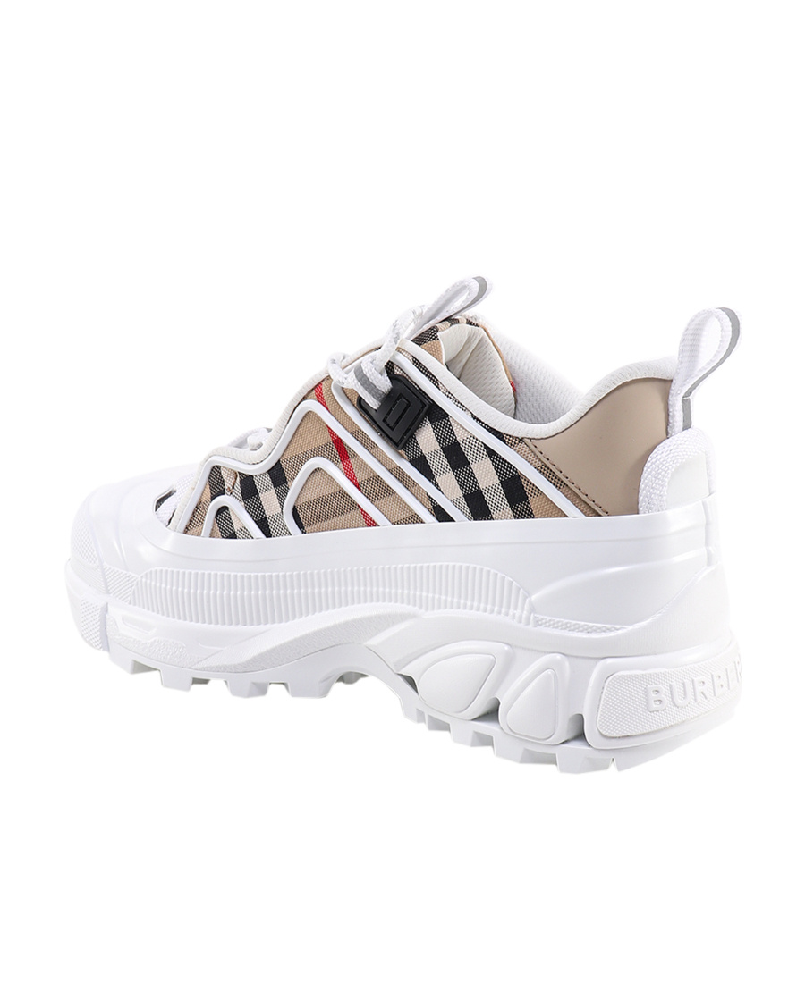 Burberry Arthur Check Canvas Sneakers In White