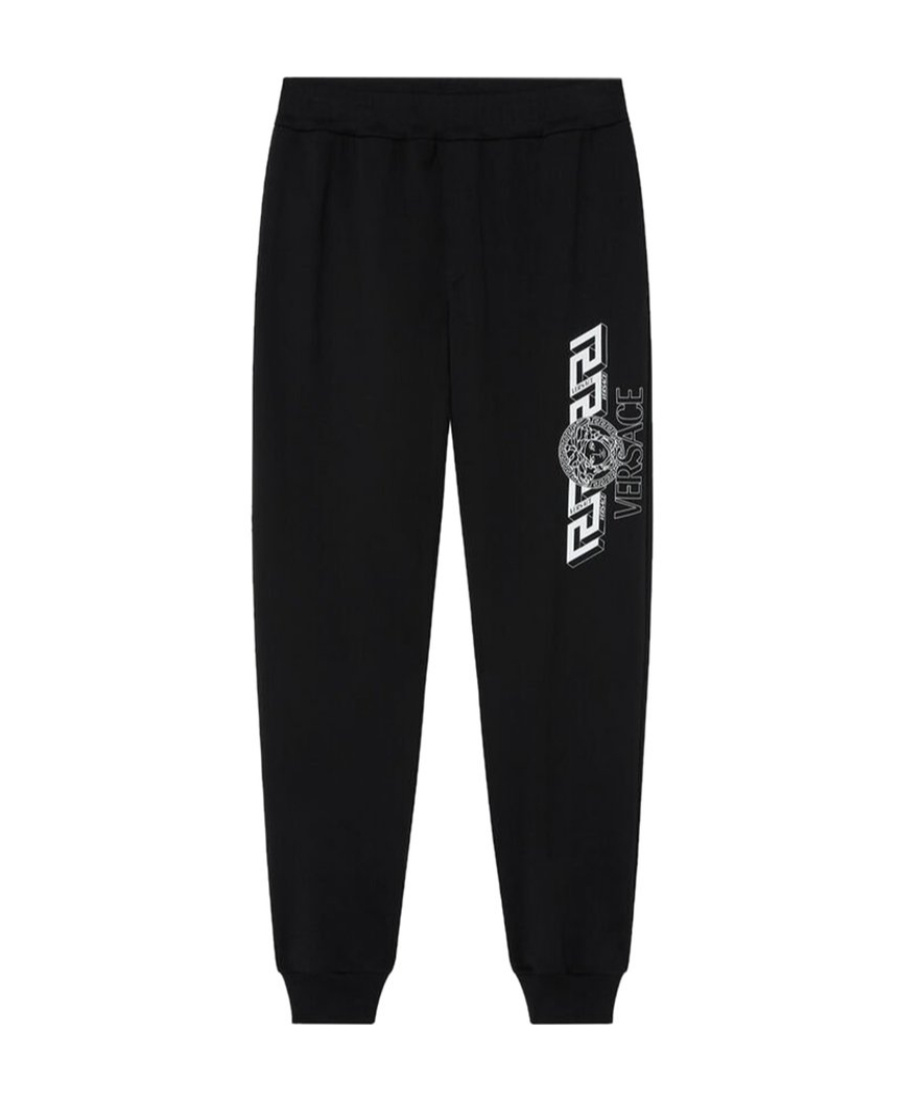 Versace Man Pants Black Size Xl Cotton In Black