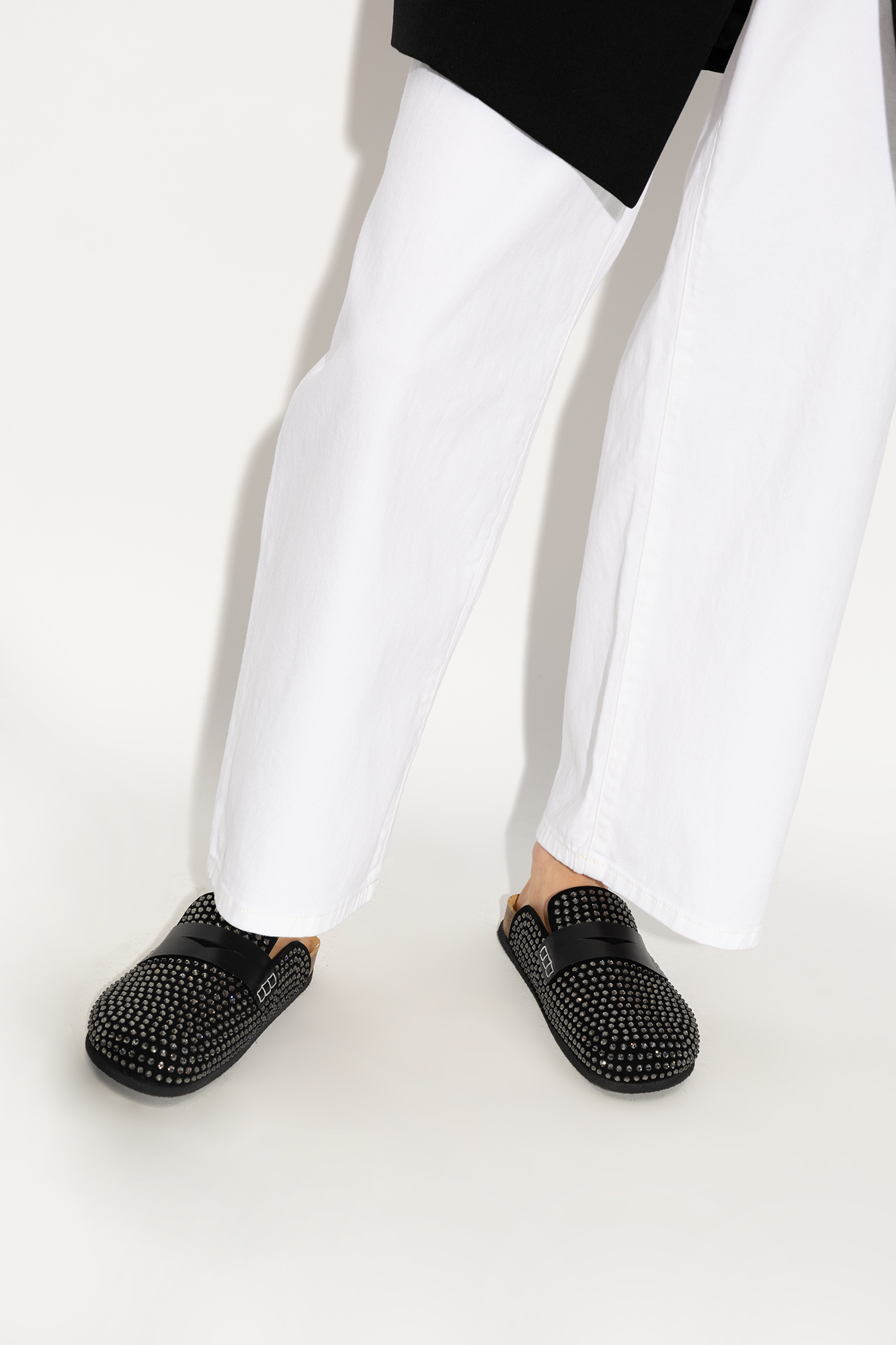 Jw Anderson Leather Mules In Black