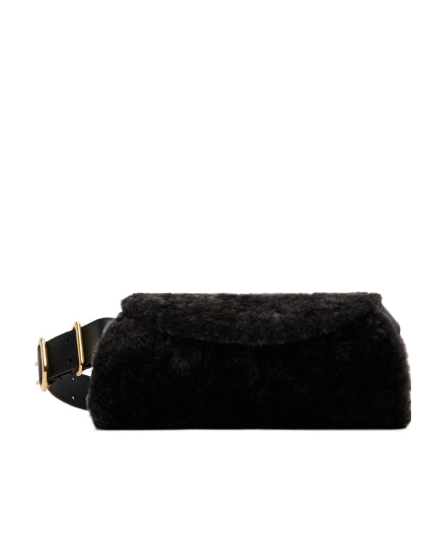 Jil Sander Mini Cannoli Shoulder Bag In Black