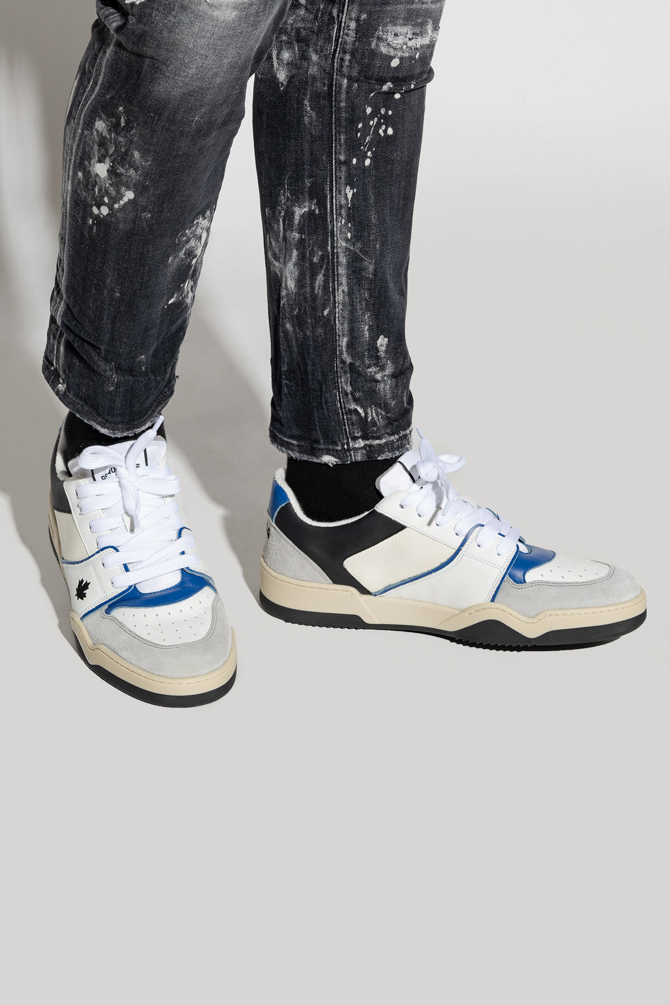 Dsquared2 Spider Leather Low-top Sneakers In White