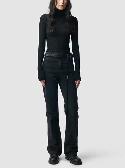 Ann Demeulemeester Tess High Neck Knit Sweater In Black