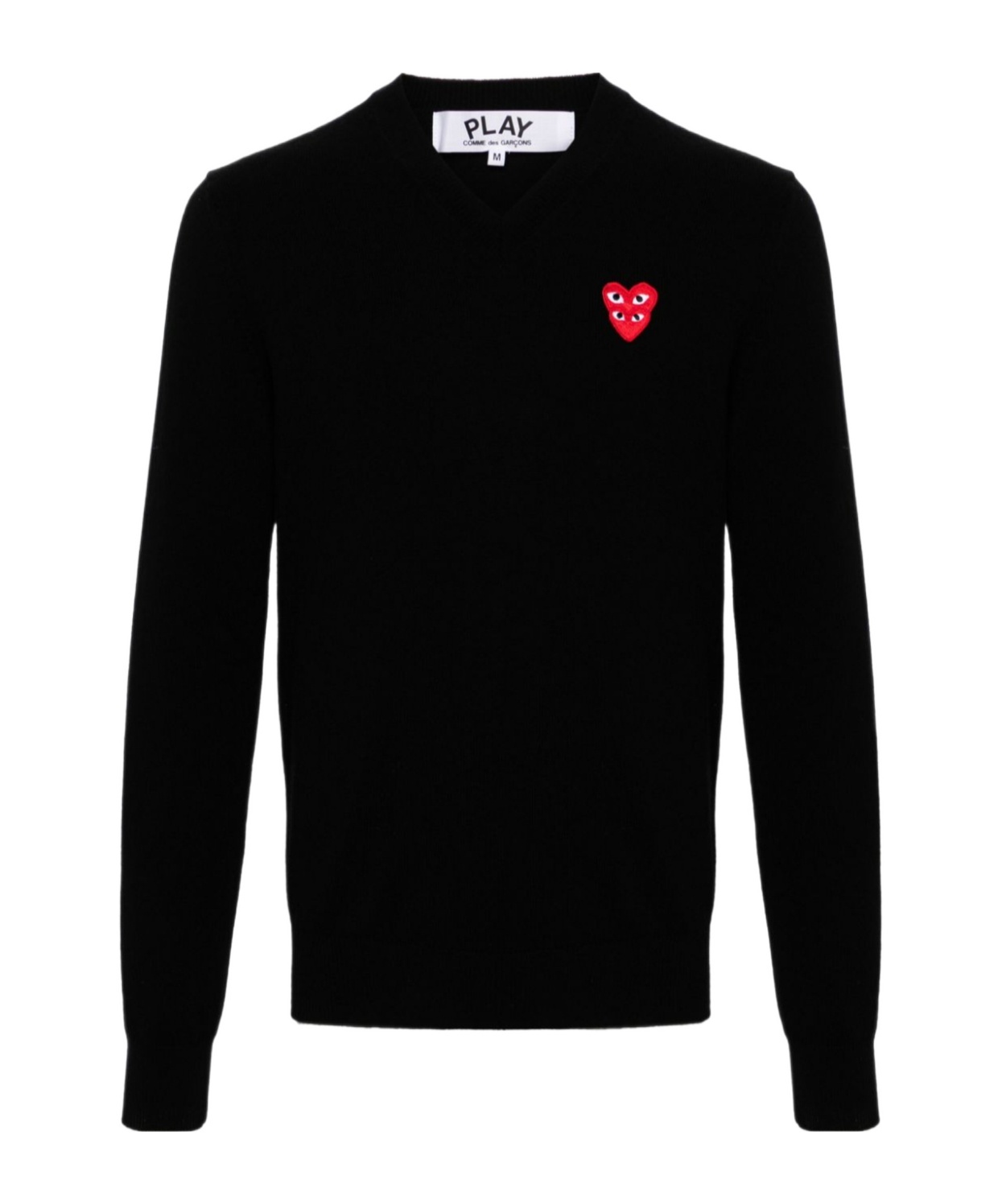 Comme Des Garçons Play Overlapping Heart Long Sleeve T-shirt In Black