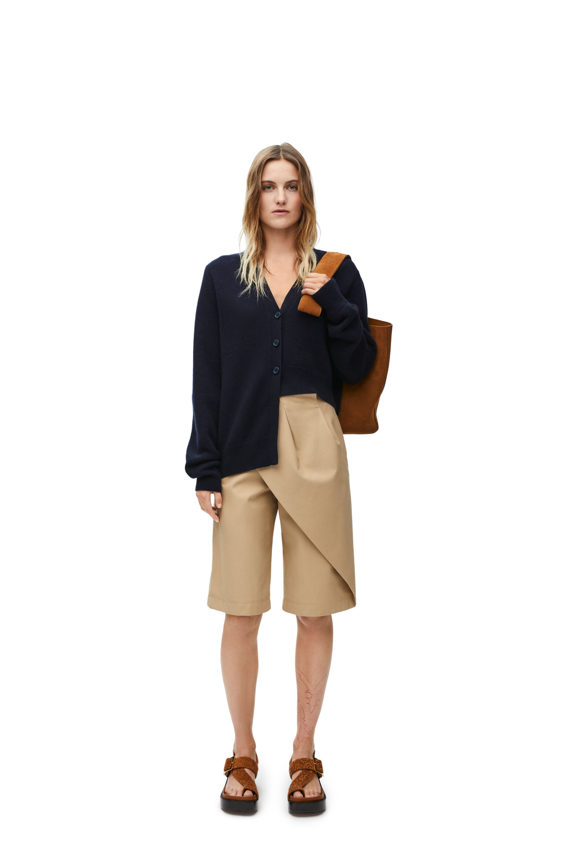 Loewe Cashmere Cardigan With Asymmetric Hemline In Black