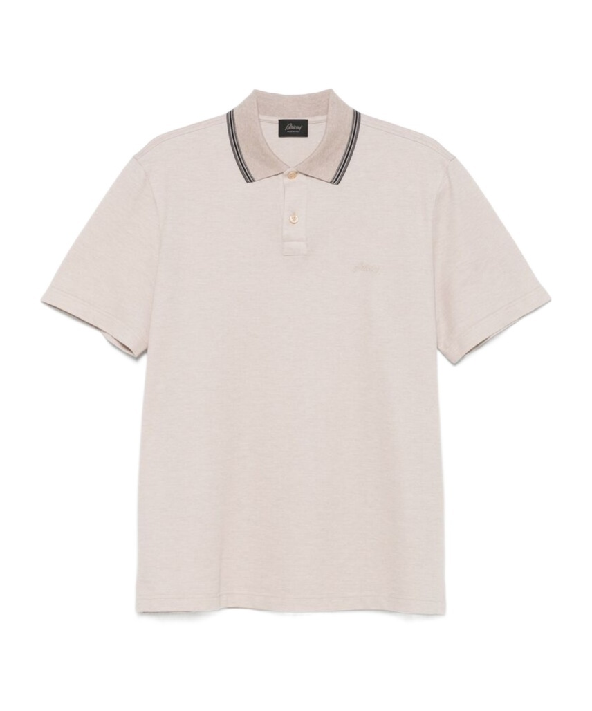 Brioni Logo-embroidered Polo Shirt In White