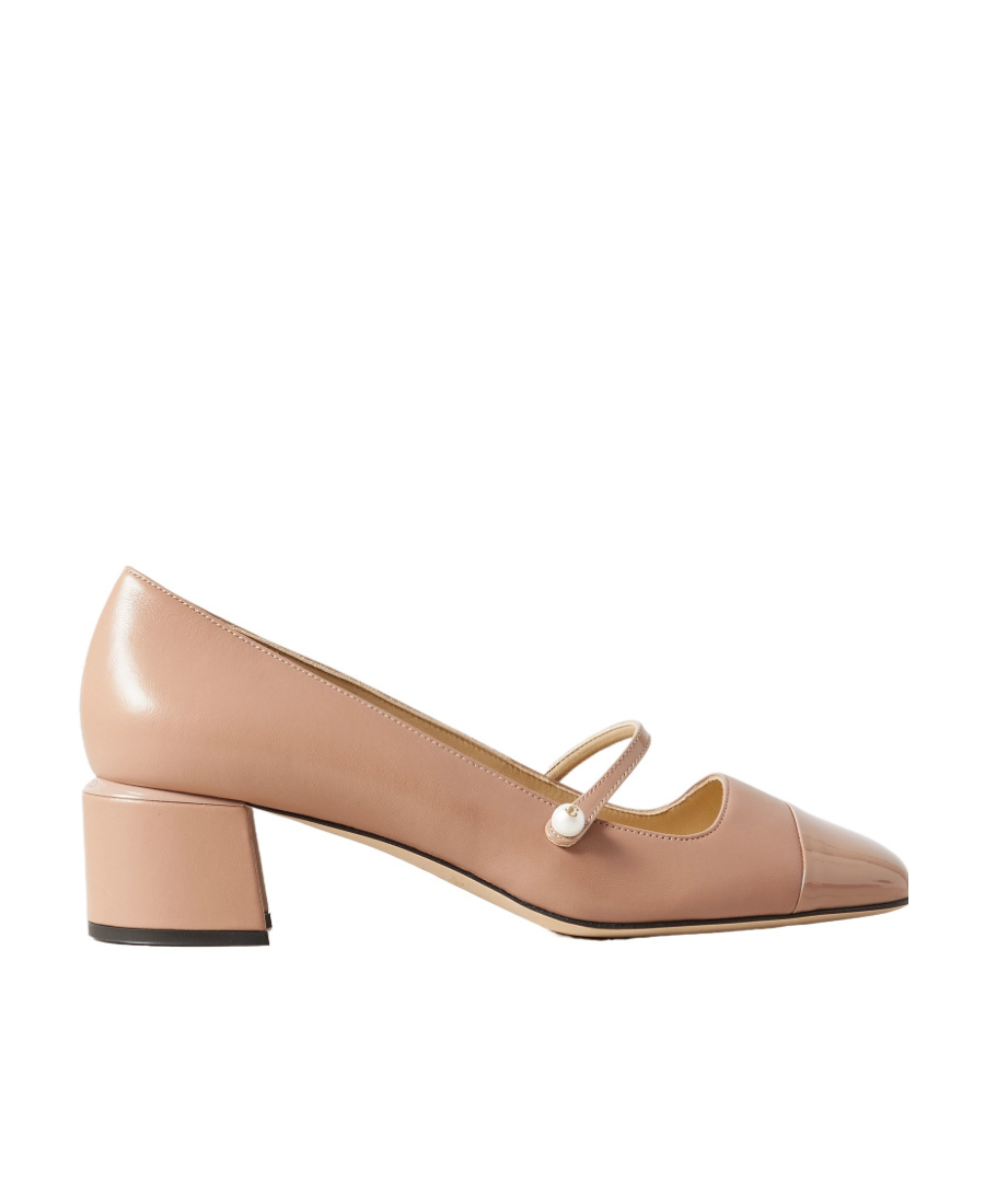 Jimmy Choo Elisa 45 Square-toe Pumps In Nude