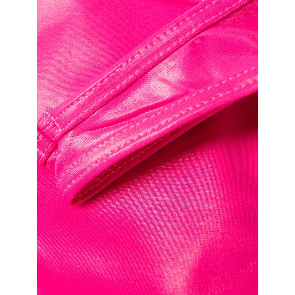 Attico Crossover-strap Bikini Set With Embroidered Logo In Pink