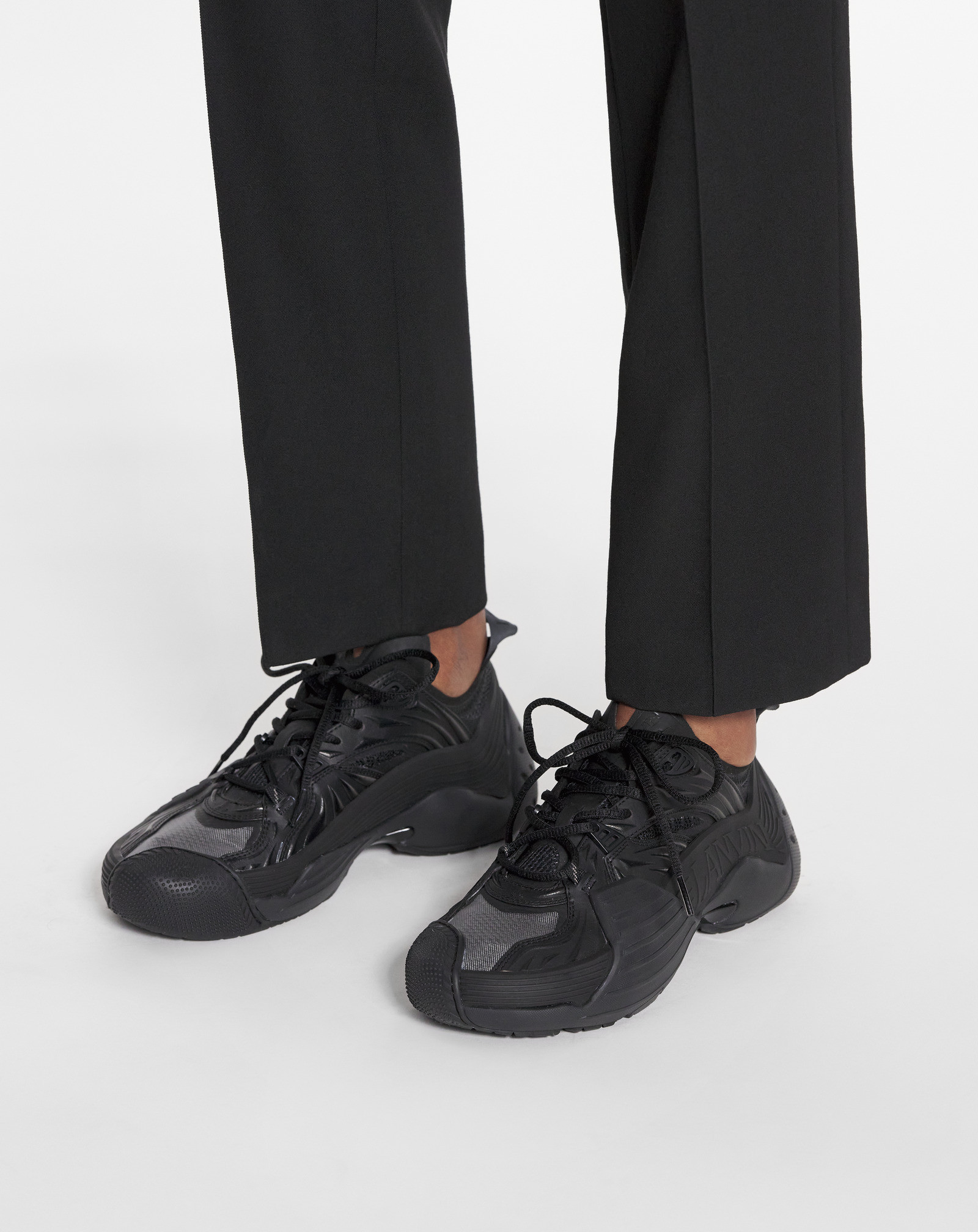 Lanvin Woman Sneakers Black Size 8 Textile Fibers In Black