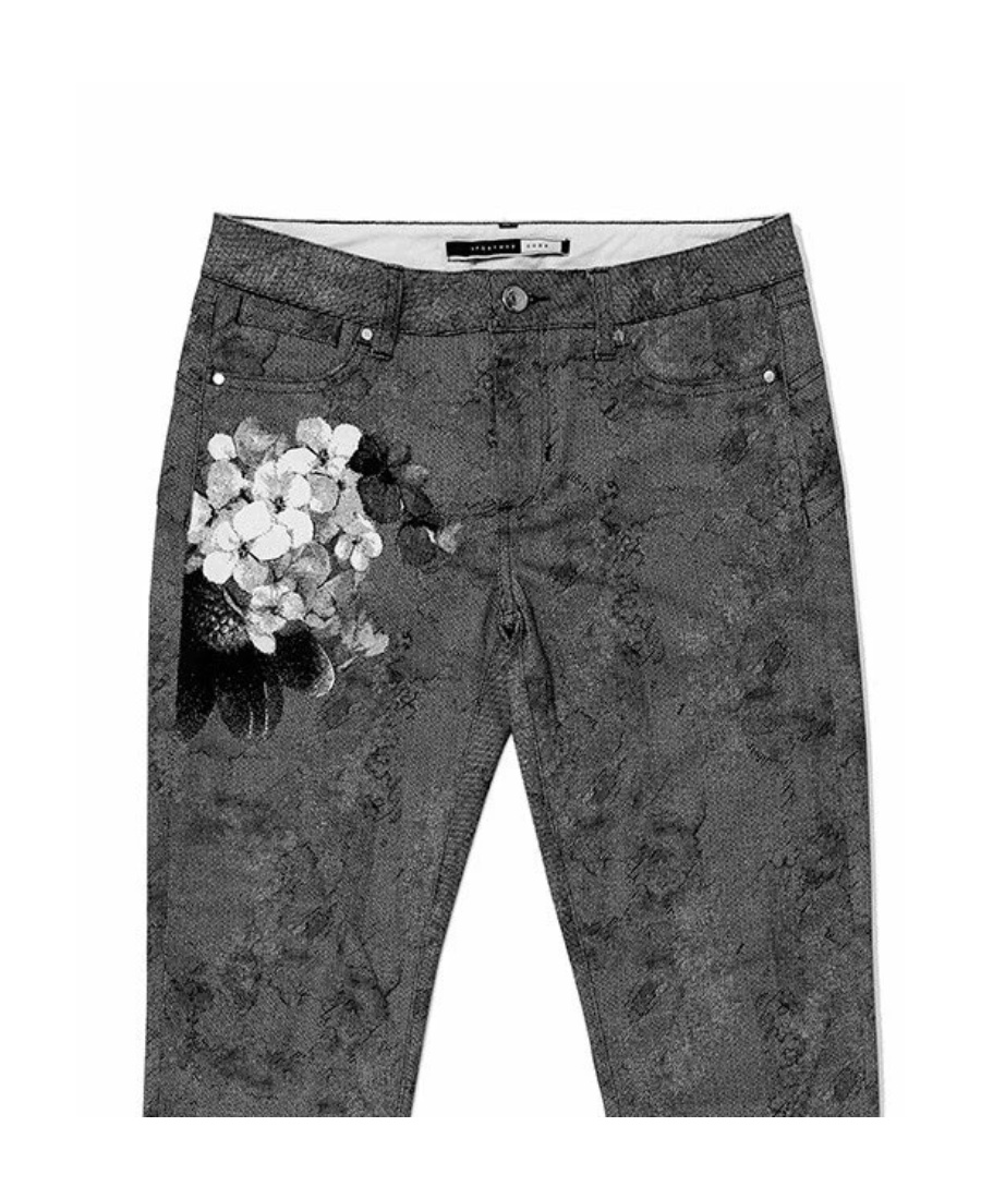 SPORTMAX FLOWER PRINTED JEANS